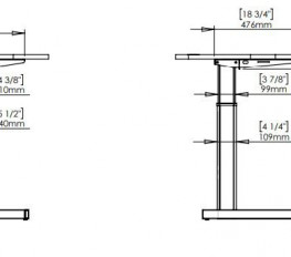 Birou reglabil electric un picior, Viva Uno, single motor, 100 kg